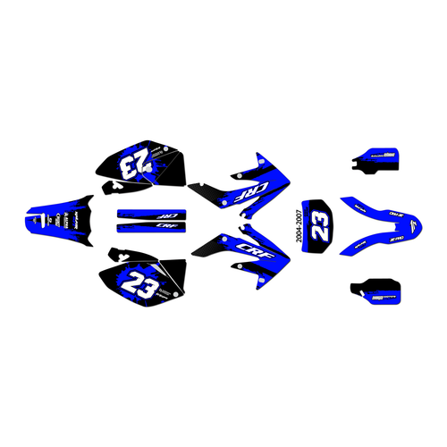 honda crf250x graphics kit 2004-2007 splash series blue