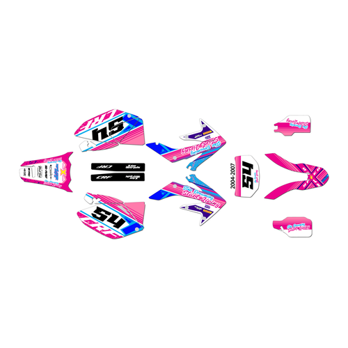 honda crf250x graphics kit 2004-2007 split series magenta