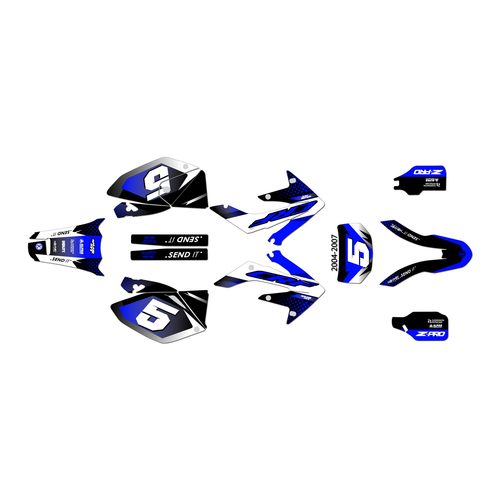 honda crf250x graphics kit 2004-2007 turbo series blue