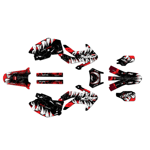 honda crf450x graphics kit 2005-2007 carnage series red