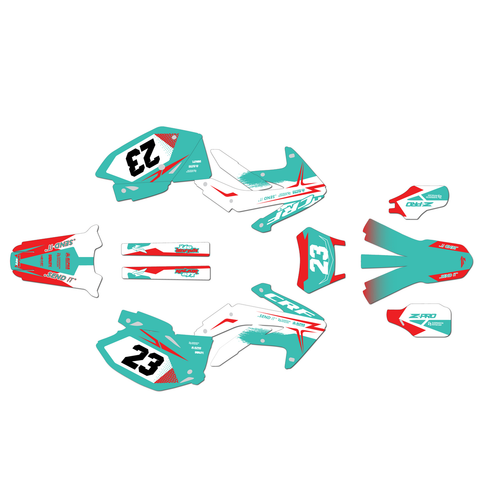 honda crf450x graphics kit 2005-2007 evader series teal-shift