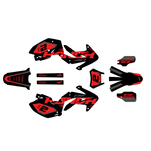 honda crf450x graphics kit 2005-2007 flight series red-shift