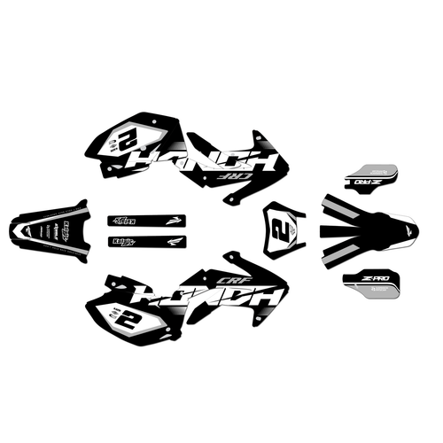 honda crf450x graphics kit 2005-2007 flight series white