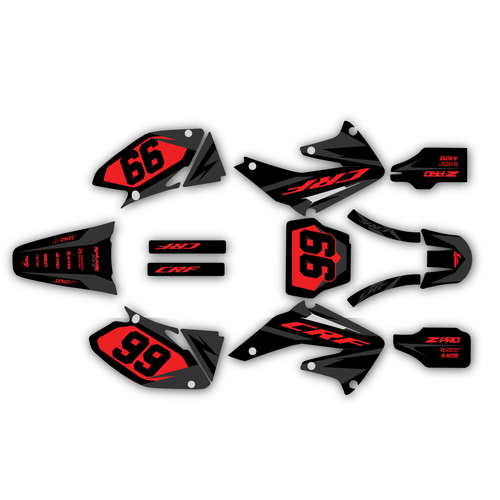 honda crf450r graphics kit 2002-2004 division series red-shift