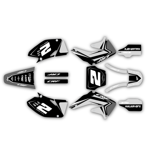 honda crf450r graphics kit 2002-2004 lightning series white