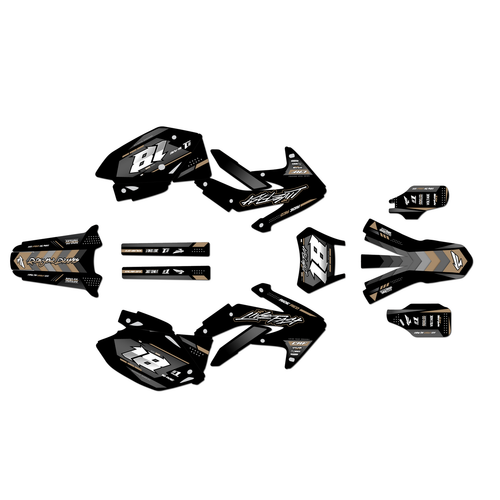 honda crf450x graphics kit 2005-2007 rebel series tan