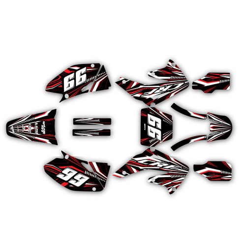 honda crf450r graphics kit 2002-2004 prime series red