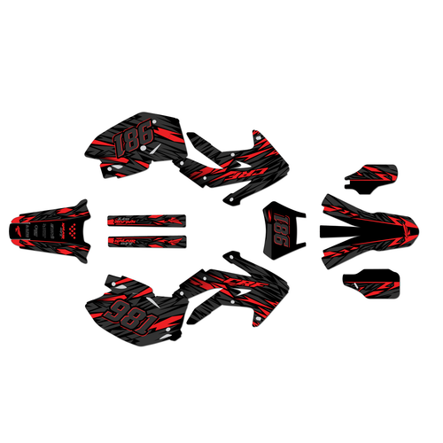 honda crf450x graphics kit 2005-2007 twitch series red