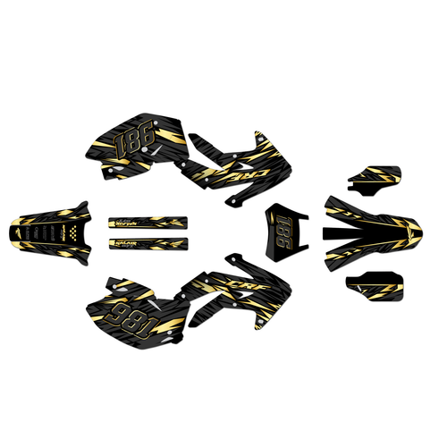 honda crf450x graphics kit 2005-2007 twitch series gold