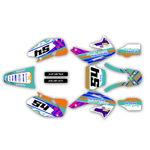 honda crf450r graphics kit 2002-2004 split series teal