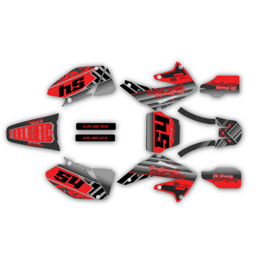 honda crf450r graphics kit 2002-2004 split series red-shift