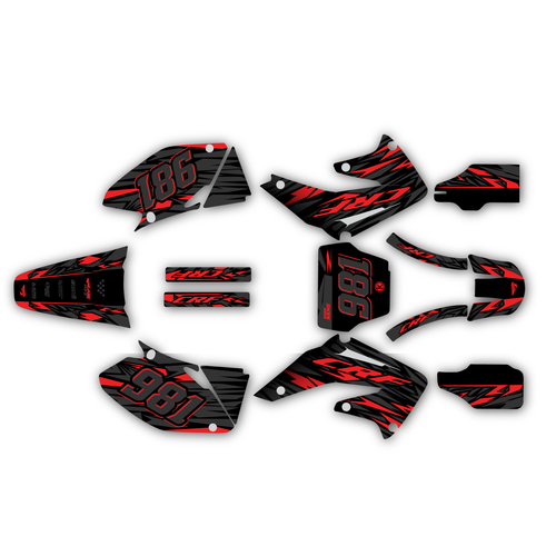 honda crf450r graphics kit 2002-2004 twitch series red