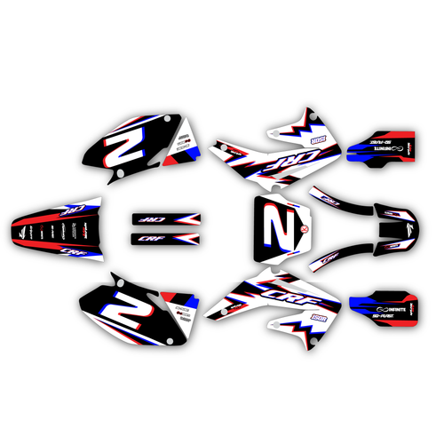honda crf450r graphics kit 2002-2004 vizion series white