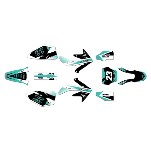 honda crf450r graphics kit 2005-2007 evader series teal