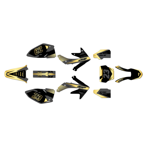 honda crf450r graphics kit 2005-2007 evader series gold