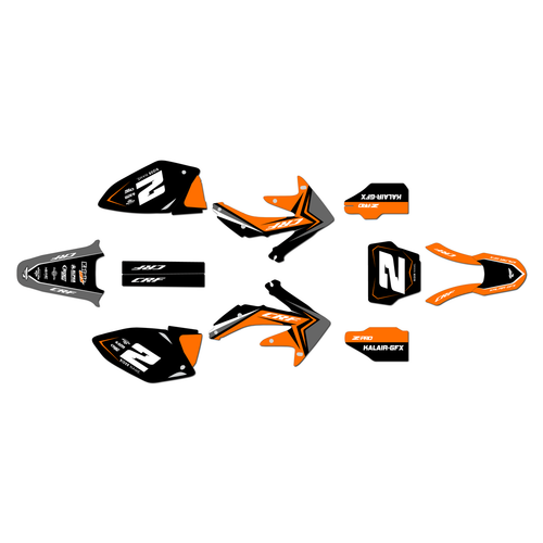 honda crf450r graphics kit 2008 lightning series orange