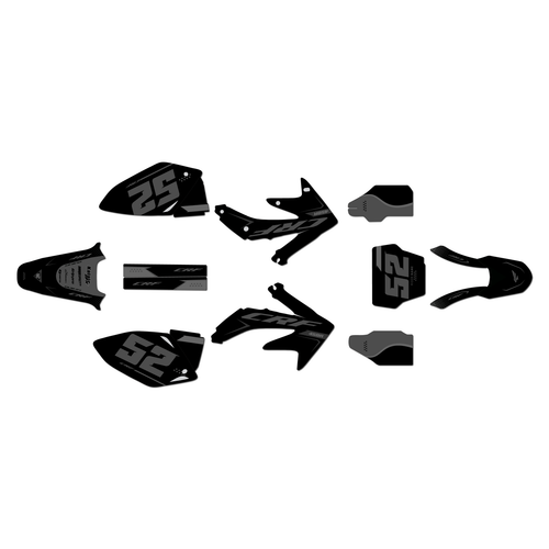 honda crf450r graphics kit 2008 ominous series gray