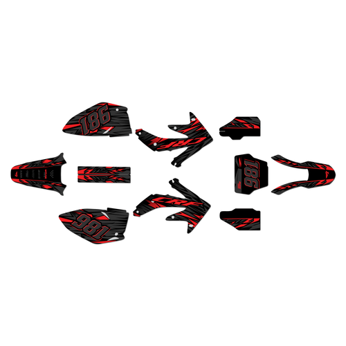 honda crf450r graphics kit 2005-2007 twitch series red