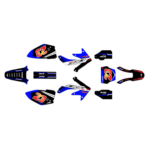 honda crf450r graphics kit 2005-2007 viper series blue