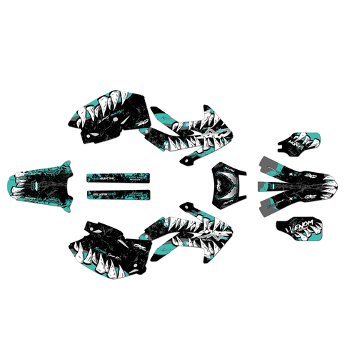honda crf450x graphics kit 2008-2017 carnage series teal