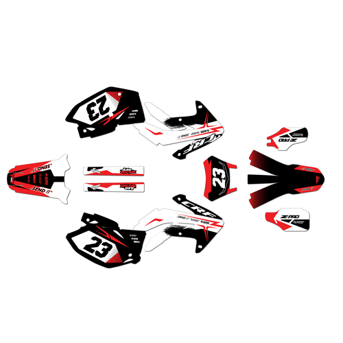 honda crf450x graphics kit 2008-2017 evader series red