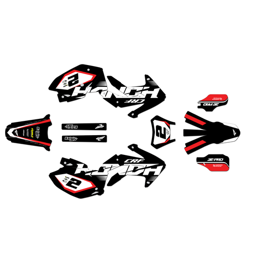 honda crf450x graphics kit 2008-2017 flight series black