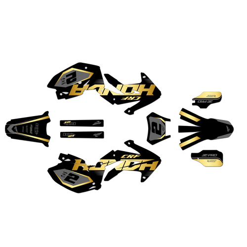 honda crf450x graphics kit 2008-2017 flight series gold