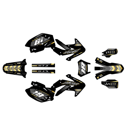 honda crf450x graphics kit 2008-2017 rebel series gold