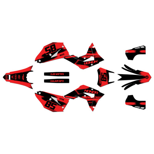 honda crf450x graphics kit 2019-2026 drag series red