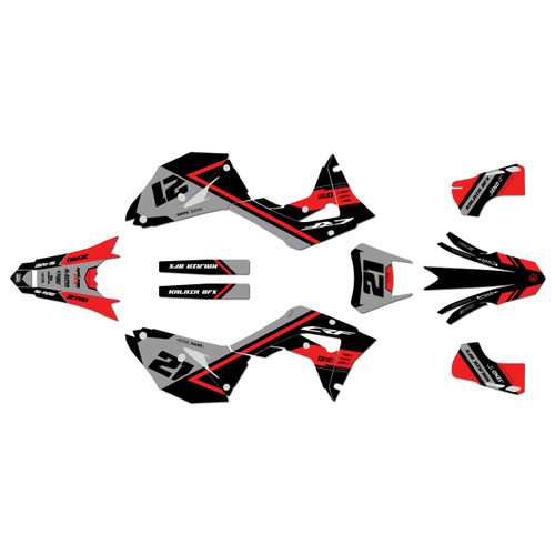 honda crf450x graphics kit 2019-2026 enigma series red