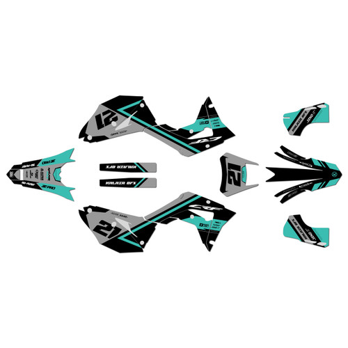 honda crf450x graphics kit 2019-2026 enigma series teal