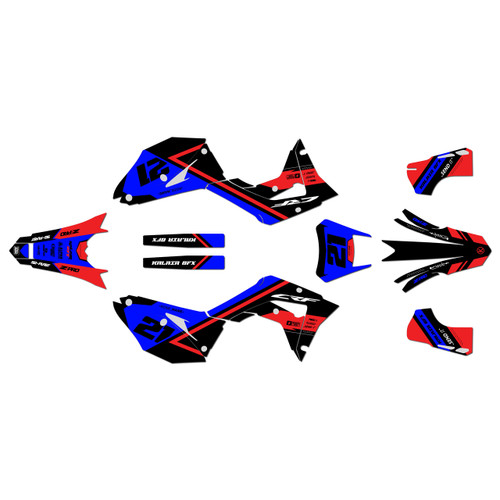 honda crf450x graphics kit 2019-2026 enigma series blue