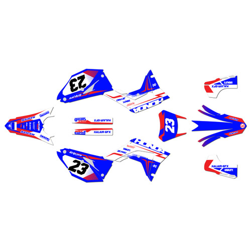 honda crf450x graphics kit 2019-2026 evader series blue