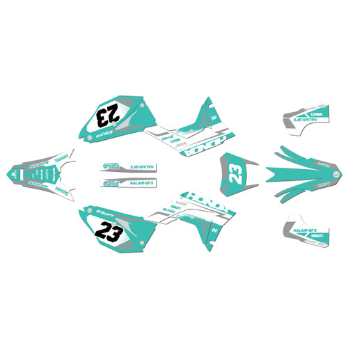 honda crf450x graphics kit 2019-2026 evader series teal