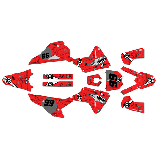 honda crf250rx graphics kit 2025-2026 predator series red