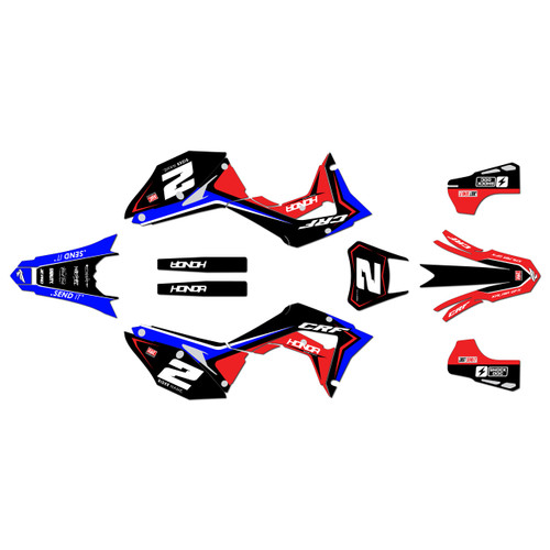 honda crf450x graphics kit 2019-2026 lightning series blue