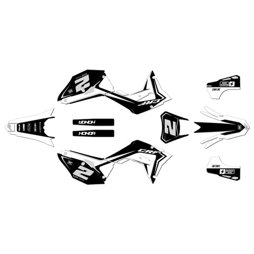 honda crf450x graphics kit 2019-2026 lightning series white