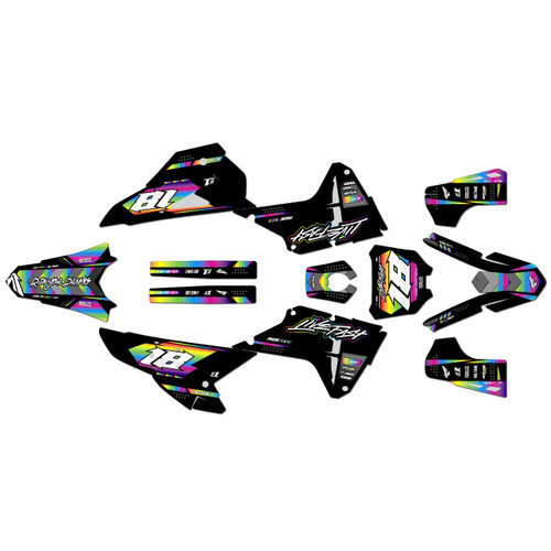 honda crf250rx graphics kit 2025-2026 rebel series rainbow