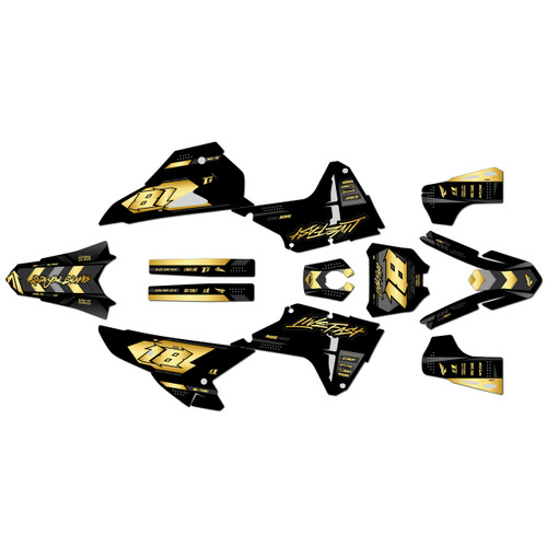 honda crf250rx graphics kit 2025-2026 rebel series gold