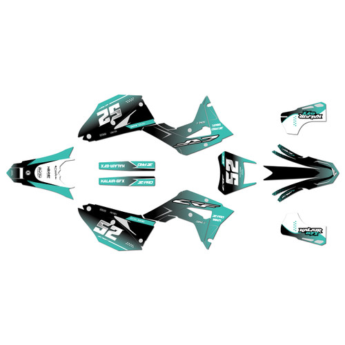 honda crf450x graphics kit 2019-2026 ominous series teal