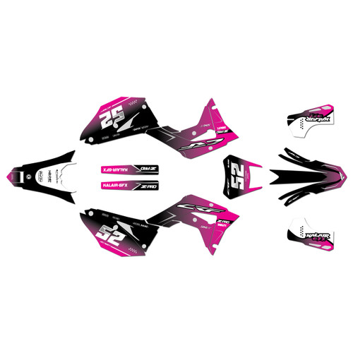 honda crf450x graphics kit 2019-2026 ominous series magenta