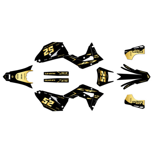honda crf450x graphics kit 2019-2026 ominous series gold