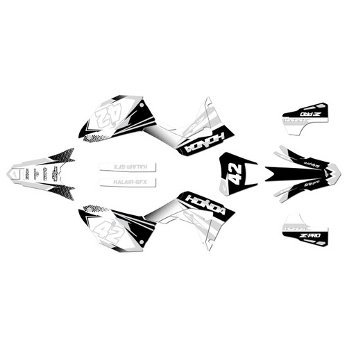 honda crf450x graphics kit 2019-2026 team series white