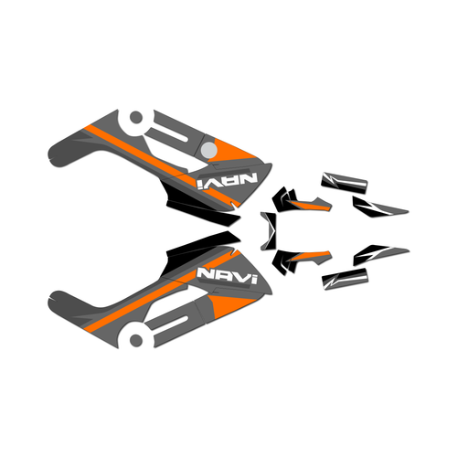 honda navi graphics kit all years imperator series orange