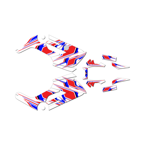 honda navi graphics kit all years klutch series red-blue