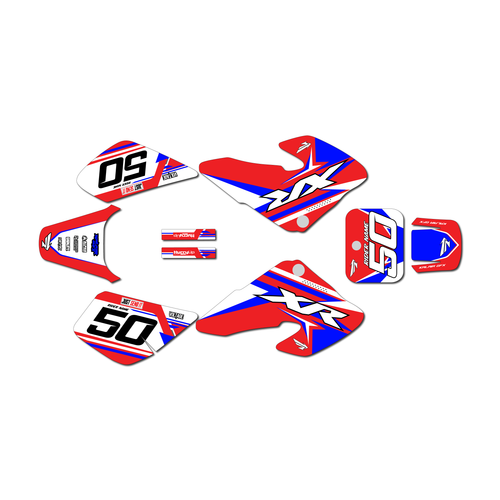 honda xr50 graphics kit 2000-2003 evo series red