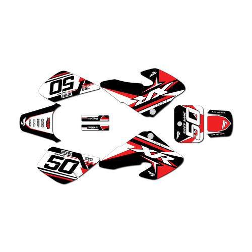 honda xr50 graphics kit 2000-2003 evo series red-black