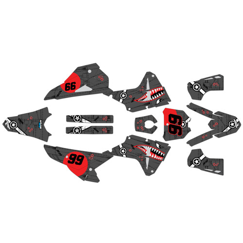honda crf450rx graphics kit 2025-2026 predator series grey