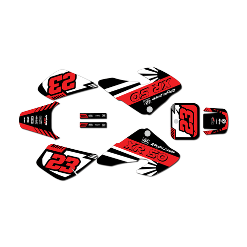 honda xr50 graphics kit 2000-2003 fh series red