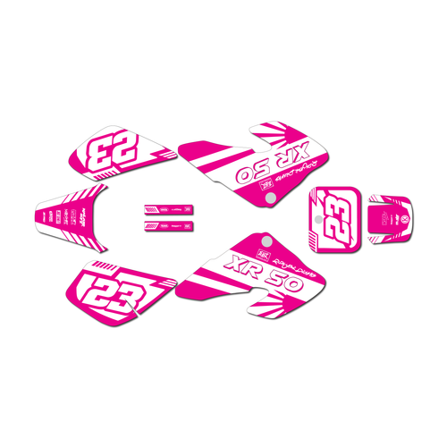 honda xr50 graphics kit 2000-2003 fh series magenta